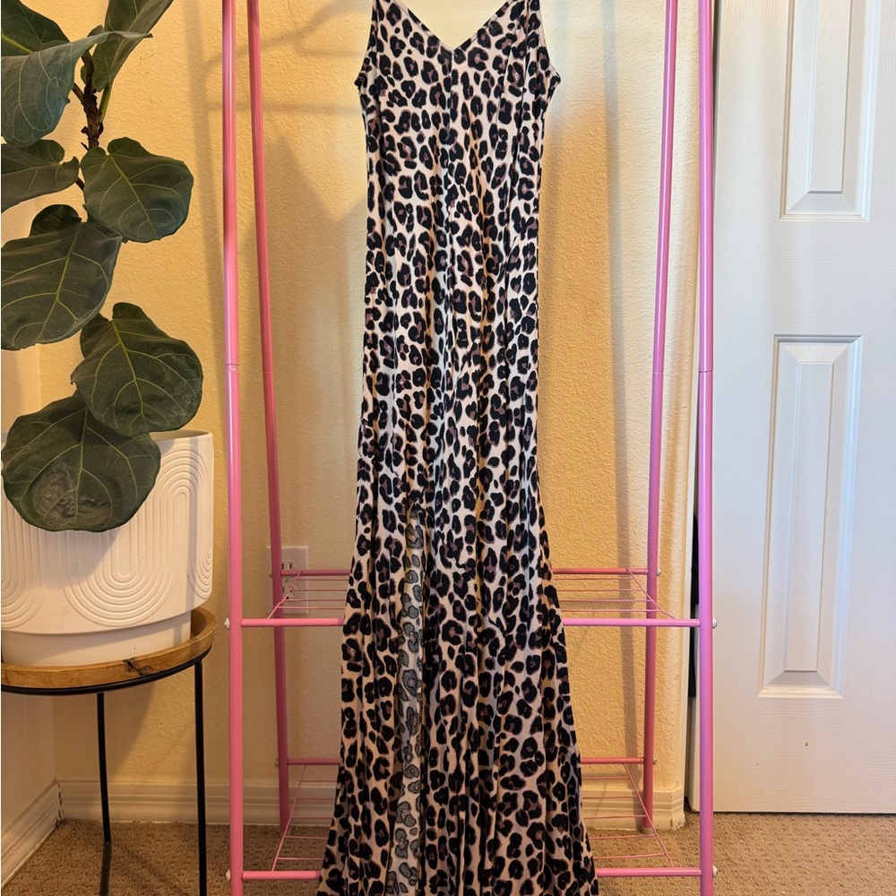 Mustard Seed Cami Leopard Print Maxi Dress